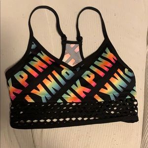 PINK rainbow sports bra